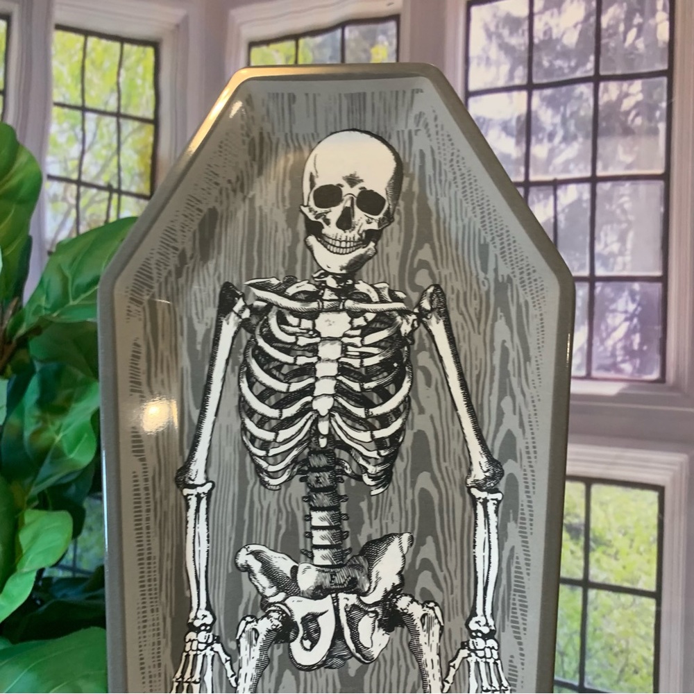Skeleton Melamine Plate Serving Halloween Party Holiday Spooky 13th & Elm New